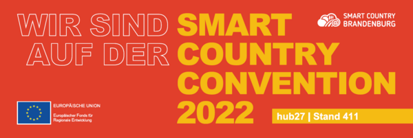 Banner Smart Country Brandenburg auf der Smart Country Convention 2022